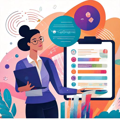 Firefly illustration oof a dynamic business environment represented by a professional figure effortl-3